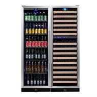 KingsBottle 3-Zone Wine and Beverage Combo Refrigerator, Holds 300 Cans and 106 Bottles, Stainless Steel with... N2