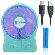 iKKEGOL Mini Portable Wireless Rechargeable Super Strong Wind Fluorescence Cooling Desk Fan - 3 Mode Wind Speed... N26