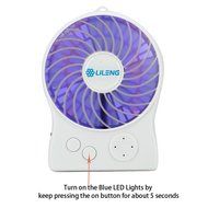 iKKEGOL Mini Portable Wireless Rechargeable Super Strong Wind Fluorescence Cooling Desk Fan - 3 Mode Wind Speed... N29