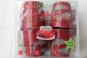BruGreen Refillable Filter Cups For Keurig Brewers (4 Cups) N9
