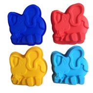 FLY 4PCS Elephant Shaped 3D Silicone Mold Sugarpast Cupcake Tools Bakeware