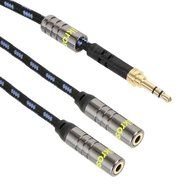 Audio AUX Splitter Cable, iKross 3.5mm Headphone Braided Jacket Audio Stereo Splitter Cable - 1 Male to 2 Female... N3