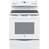GE JB645DKWW 30" Star K Freestanding Electric Range with 4 Radiant Elements, 5.3 cu. ft. Oven Capacity, White N3
