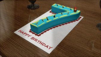 Small Number Seven 7 Wedding Birthday Anniversary Cake Baking Pan / Tin 10&quot; X 8&quot;