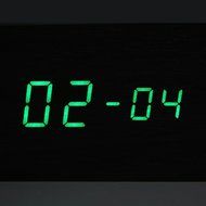 Aosis&reg; Green LED Wooden Alarm Clock Time Temperature Week Calendar Display for Home Office