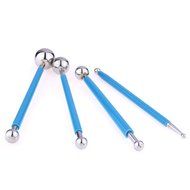 Cake Toppers,Hmane 4 Pcs Stainless Steel Baking Tool with 8 Head Pen--Silver+Blue N2