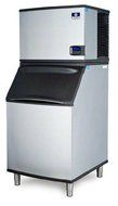 Manitowoc IY-0455W_B-570 450 Lb Water Cooled Half Cube Ice Machine w/ Storage Bin