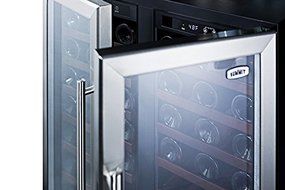 Summit SWC3066 66 Bottle Capacity Dual Temperature Wine Cooler With Built-In Capable Wooden Shelves Digital Thermostats... N2