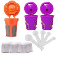 STYDDI Keurig Accessories 1 X Reusable K-Carafe and 2 X Reusable Single K-Cup &amp; 3 X Premium Water Filters Combo... N7