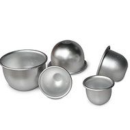 Astra Gourmet Set of 4 Aluminum Deep Semicircle Round Chiffon Cake Pan Bobbi Doll Princess Cake Mold Pudding Dessert...