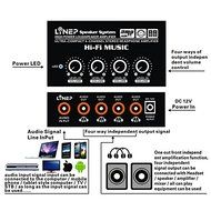 Hrph 1 in 4 Out Audio Signal Amplifier High Power Headset Preamp Amplifier Headphones Listener Splitter with 3.5mm...