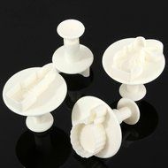 4pcs Crown Fondant SugarCraft Cake Cutter Plunger Pastry Cookie Decoration Mold N5