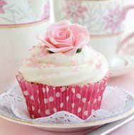 BIRTHDAY CARD BLANK &quot;CUP CAKE DESIGN&quot; LARGE SQUARE SIZE 6.25&quot; x 6.25&quot; HI0015