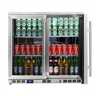 KingsBottle 140 Can 1-Door Under Counter Beverage Cooler, Heating Glass N10