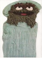 Wilton Oscar the Grouch in Trash Can Cake Pan (502-7512, 1977) Jim Henson Sesame St. Muppets