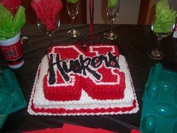 Nebraska Cornhuskers Silicone Cake FANPAN and Stand