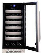 Whynter BWR-331SL Elite 33 Bottle Seamless Door Single Zone Built-in Wine Refrigerator, Stainless Steel/Black