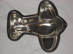 Vintage AIRPLANE 11 x 11 x 2 1/2 Inch Silver Tone Cake Baking Pan