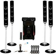 Acoustic Audio AAT1000 Tower 5.1 Speaker System with USB Bluetooth Mic and 4 Extension Cables N2