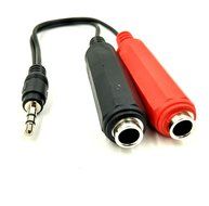 HENGSHENG&reg; 3.5mm Male to Dua 6.35mm Mono TS Female Y Splitter Cable N2