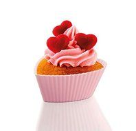 Zenker 43929 "Candy" Heart Of Silicone Muffin Cups (6 Piece), Pink, 1.57" x 1.10" N2