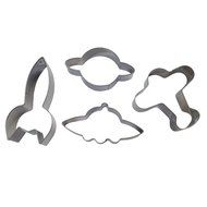 Yunko 4pcs Fly to Space Stainless Steel Cookie Cutter Fondant Cutter Cup Cake Decorating Tools Spacecraft Rocket...
