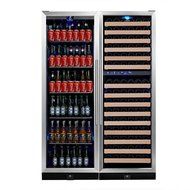 KingsBottle 3-Zone Wine and Beverage Combo Refrigerator, Holds 300 Cans and 106 Bottles, Stainless Steel with... N3