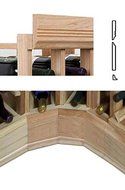 Curved Corner Moulding w 5.25 in. OG Base (Premium Redwood - Midnight Black Stain)