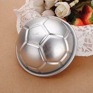 Water &amp; Wood 3.2&quot; 3D Football Soccer Aluminum DIY Birthday Cake Baking Jello Pan Mold Mould
