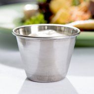 Set of 48 Stainless Steel Portion Cups 2.5 oz, Individual Condiment Sauce Cups - 2 1/2 ounces N5