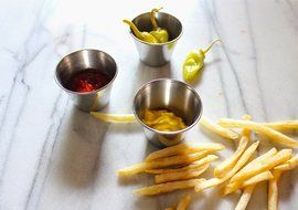 Set of 48 Stainless Steel Portion Cups 2.5 oz, Individual Condiment Sauce Cups - 2 1/2 ounces N6