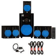 Blue Octave B51 Home Theater 5.1 Speaker System with USB FM Optical Input and 4 Extension Cables