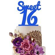 Sugar Yeti Made In USA Birthday Cake Topper Sweet 16 #4 Purple Mirror N5