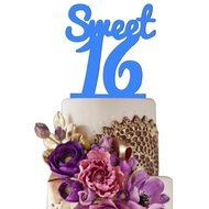 Sugar Yeti Made In USA Birthday Cake Topper Sweet 16 #4 Purple Mirror N6