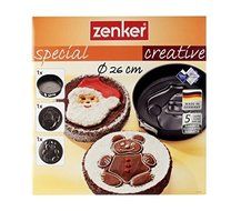 Zenker 7414 &quot;Special Creative&quot; Santa Claus + Bear Springform-Set, Black, 10.24 x 2.56&quot;