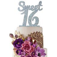 Sugar Yeti Made In USA Birthday Cake Topper Sweet 16 #4 Purple Mirror N7