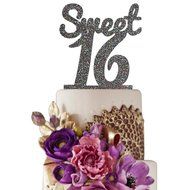 Sugar Yeti Made In USA Birthday Cake Topper Sweet 16 #4 Purple Mirror N8