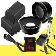 TWO NP-FV100 Lithium Ion Replacement Batteries w/Charger + 8GB SDHC Memory Card + Mini HDMI + Tripod + 67mm Wide...