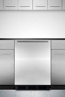 Summit AL652BBISSHH 24" ADA Compliant Top Freezer Refrigerator with 5.1 cu. ft. Capacity Black Cabinet Stainless...