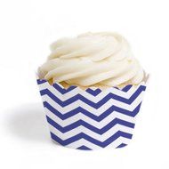 Dress My Cupcake Mini Cupcake Wrappers, Chevron, Orange, Set of 18