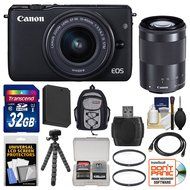 Canon EOS M10 Wi-Fi Digital ILC Camera with EF-M 15-45mm &amp; 55-200mm IS STM Lens (Black) + 32GB Card + Backpack... N2