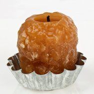 2-1/2" Primitive Galvanized Metal Fluted Candle Pan Tart Mold Set of 10 N3