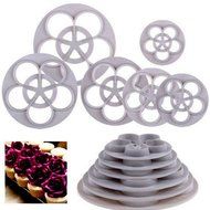 TANGCHU Fondant Cutters for Cake Decorating Cupcake Decorations Color White Set of 11 Rose N3