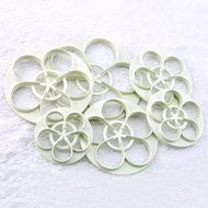 TANGCHU Fondant Cutters for Cake Decorating Cupcake Decorations Color White Set of 11 Rose N4