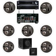 Klipsch KL-7502-THX 7.1 In-Ceiling System-Onkyo TX-NR838 7.2 Channel Network- White