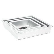 Cake Pan Set of 3, Square 2 Inches (6&quot;, 8&quot; 10&quot;) by Fat Daddio&#039;s