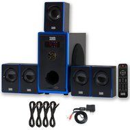 Acoustic Audio AA5102 Home Theater 5.1 Speaker System with Bluetooth and 4 Extension Cables
