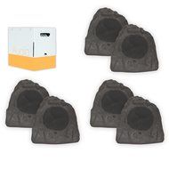 Theater Solutions 6R8L Outdoor Lava 8&quot; Rock 6 Speaker Set with Wire for Yard Pool Spa Patio Garden