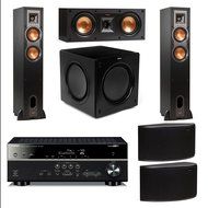 Klipsch R-24F 5.1 Speaker Package with Yamaha RX-V579 Receiver, R-25C Center Speaker and R-14S Rear Speakers