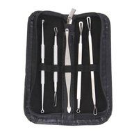GUAngqi Stainless Steel Blackhead Acne Pimple Extractor Remover Removal Tool Kit Set of 5Pcs